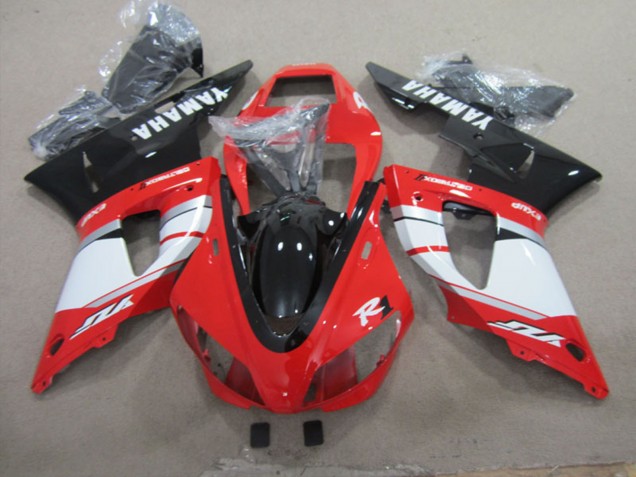 Migliori Carena Moto Yamaha YZF R1 1998-1999 - Rosso Bianco Argento Nero Lucido