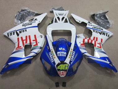 Migliori Carena Moto Yamaha YZF R1 1998-1999 - Bianco Blu Rosso Motul Fiat 46