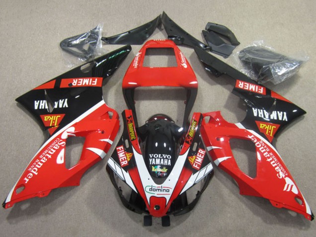 Migliori Carena Moto Yamaha YZF R1 1998-1999 - Rosso Bianco Nero Santander