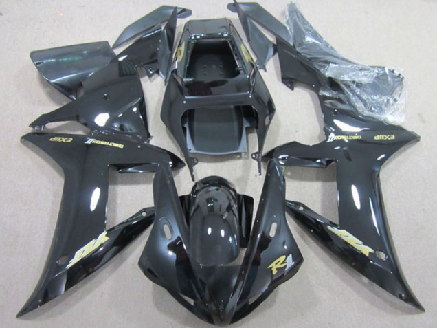 Migliori Carena Moto Yamaha YZF R1 2002-2003 - Nero Lucido Oro Decal