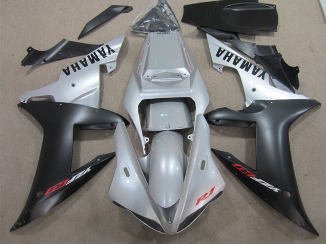 Migliori Carena Moto Yamaha YZF R1 2002-2003 - Argento Nero Opaco