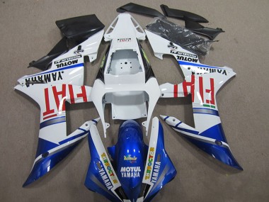 Migliori Carena Moto Yamaha YZF R1 2004-2006 - Bianco Blu Rosso Fiat Motul