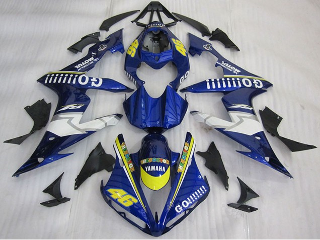 Migliori Carena Moto Yamaha YZF R1 2004-2006 - Blu Giallo Bianco Go 46