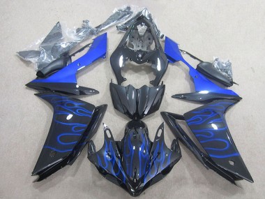 Migliori Carena Moto Yamaha YZF R1 2007-2008 - Nero Lucido Blu Fiamma