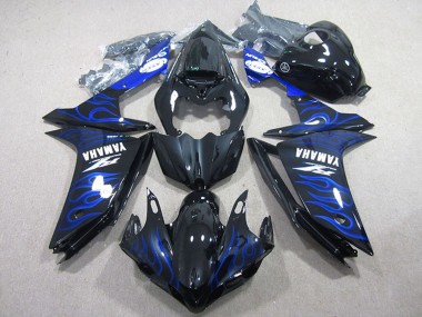 Migliori Carena Moto Yamaha YZF R1 2007-2008 - Nero Lucido Blu Fiamma