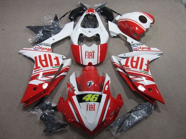 Migliori Carena Moto Yamaha YZF R1 2007-2008 - Bianco Rosso Fiat 46