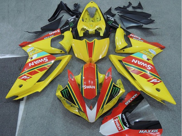 Migliori Carena Moto Yamaha YZF R1 2007-2008 - Giallo Rosso Nero Bianco Cigno