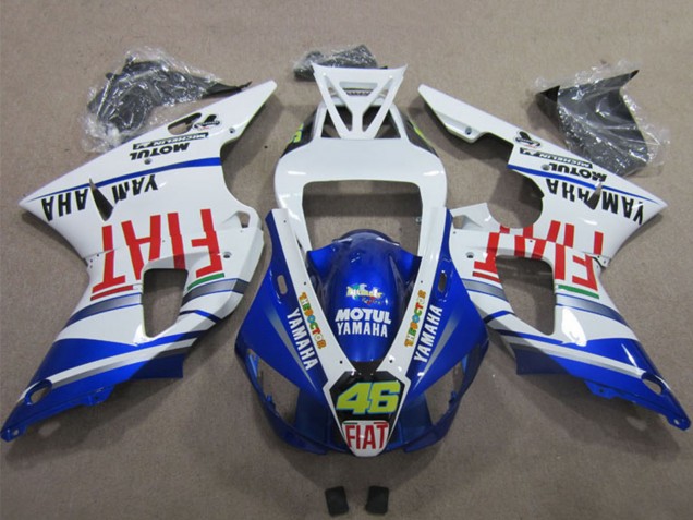 Migliori Carena Moto Yamaha YZF R1 2009-2011 - Bianco Blu Rosso Fiat Motul Dunlop 46