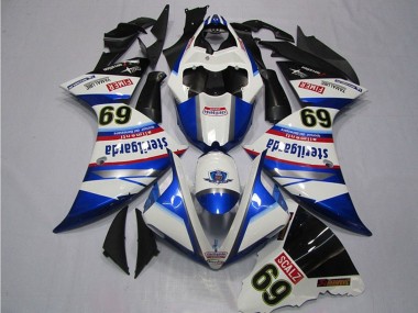 Migliori Carena Moto Yamaha YZF R1 2009-2011 - Bianco Blu Nero Sterilgarda SCALZ 69