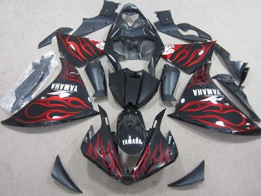 Migliori Carena Moto Yamaha YZF R1 2009-2011 - Nero Lucido Rosso Fiamma