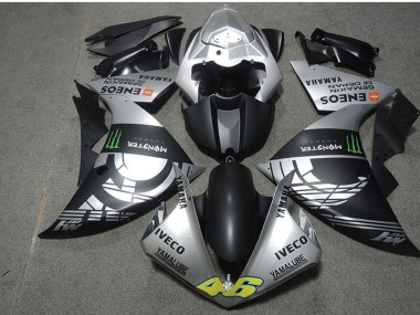 Migliori Carena Moto Yamaha YZF R1 2009-2011 - Argento Nero Opaco Verde Mostro Iveco Yamalube ENEOS Semakin Didepan