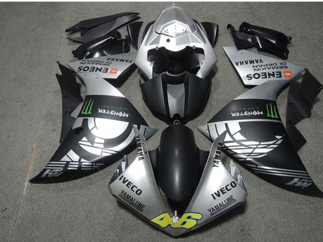 Migliori Carena Moto Yamaha YZF R1 2009-2011 - Argento Nero Opaco Verde Mostro Iveco Yamalube ENEOS Semakin Didepan