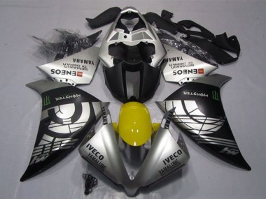 Migliori Carena Moto Yamaha YZF R1 2012-2014 - Argento Nero IVECO Yamalube ENEOS Mostro