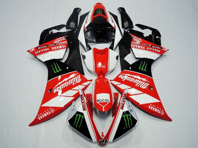 Migliori Carena Moto Yamaha YZF R1 2012-2014 - Bianco Grigio Nero Lucido Verde Mostro Milwaukee Maxxis Rocol
