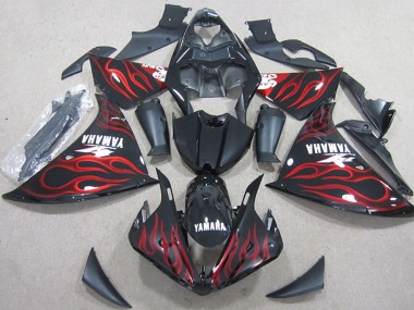 Migliori Carena Moto Yamaha YZF R1 2012-2014 - Nero Lucido Rosso Fiamma