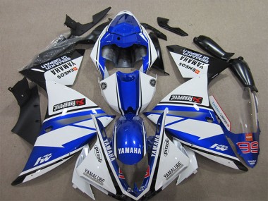 Migliori Carena Moto Yamaha YZF R1 2012-2014 - Bianco Blu Nero Pizzoli ENEOS Yamalube Semakin Didepan