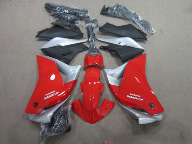 Migliori Carena Moto Honda CBR125R 2011-2016 - Argento Rosso Nero Opaco