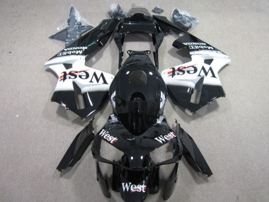 Migliori Carena Moto Honda CBR600RR 2003-2004 - Nero Lucido Bianco West
