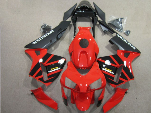 Migliori Carena Moto Honda CBR600RR 2003-2004 - Rosso Nero Lucido Nero Opaco