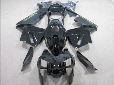 Migliori Carena Moto Honda CBR600RR 2003-2004 - Nero Lucido Nero Opaco Oro Decal