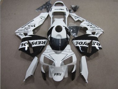 Migliori Carena Moto Honda CBR600RR 2003-2004 - Bianco Nero Lucido Repsol