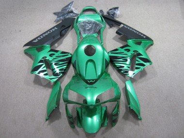 Migliori Carena Moto Honda CBR600RR 2003-2004 - Verde Nero Fiamma
