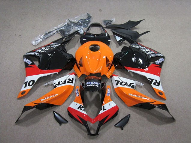 Migliori Carena ABS Honda CBR600RR 2009-2012 - Arancia Bianco Rosso Nero Lucido Repsol