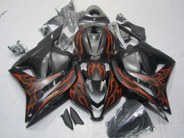 Migliori Carena Moto Honda CBR600RR 2009-2012 - Nero Opaco Arancia Fiamma