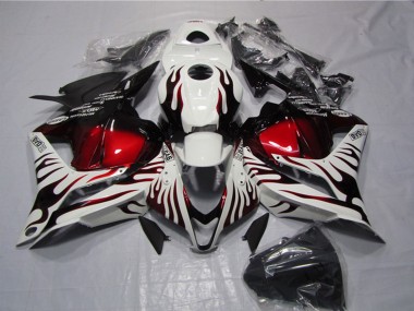 Migliori Carena Moto Honda CBR600RR 2009-2012 - Bianco Rosso Nero Lucido Fiamma