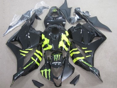 Migliori Carena Moto Honda CBR600RR 2009-2012 - Nero Lucido Giallo Mostro