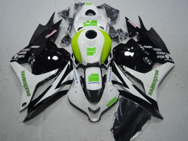 Migliori Carena Moto Honda CBR600RR 2009-2012 - Bianco Verde Nero Lucido Hannspree