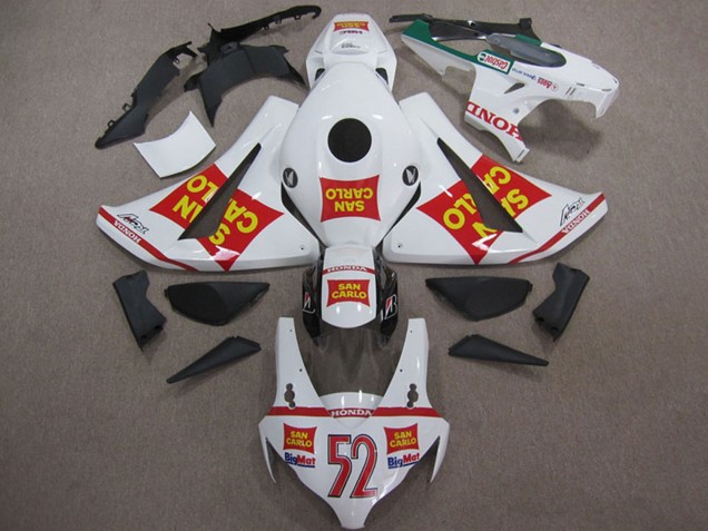 Migliori Carena Moto Honda CBR1000RR 2008-2011 - Bianco Rosso Giallo San Carlo 52