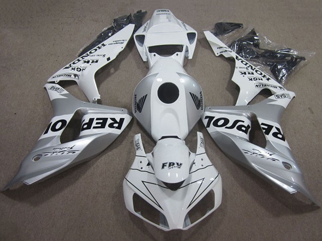 Migliori Carena Moto Honda CBR1000RR 2006-2007 - Bianco Argento Nero Repsol