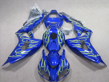 Migliori Carena Moto Honda CBR1000RR 2006-2007 - Blu Verde Fiamma