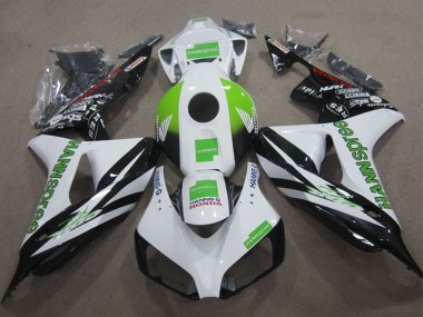 Migliori Carena Moto Honda CBR1000RR 2006-2007 - Bianco Verde Nero Lucido Hannspree