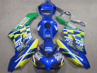 Migliori Carene Moto Honda CBR1000RR 2004-2005 - Blu Giallo Verde Telefonica MoviStar Castrol