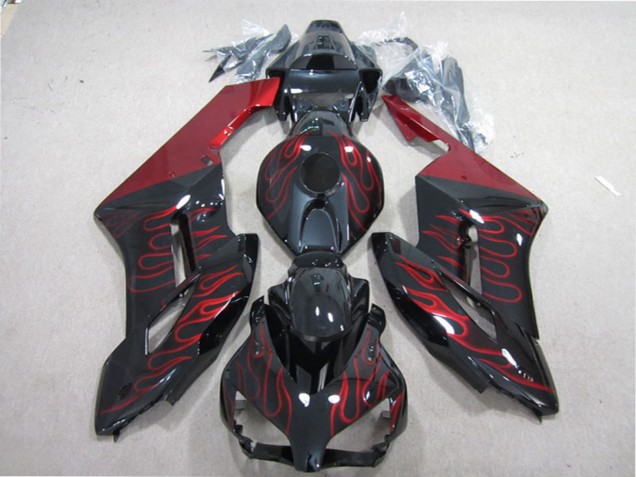 Migliori Carena Moto Honda CBR1000RR 2004-2005 - Nero Lucido Rosso Fiamma