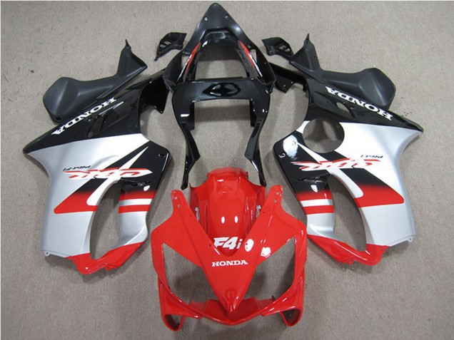 Migliori Carena Moto Honda CBR600 F4i 2001-2003 - Argento Rosso Nero Lucido