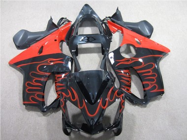 Migliori Kit Carena Moto Honda CBR600 F4i 2001-2003 - Nero Lucido Rosso Fiamma