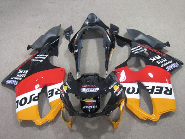 Migliori Carena Moto Honda CBR600 F4 1999-2000 - Arancia Bianco Rosso Nero Lucido Repsol