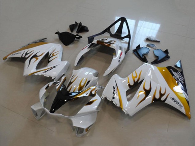 Migliori Carena Moto Honda VFR 800 2002-2013 - Bianco Oro Fiamma