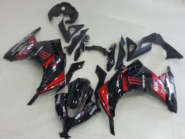 Migliori Carena Moto Kawasaki ZX300R 2013-2018 - Nero Lucido Rosso Elf Touch4 Mostro