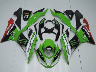 Migliori Carena Moto Kawasaki ZX6R 2013-2018 - Verde Bianco Nero Rosso Mostro