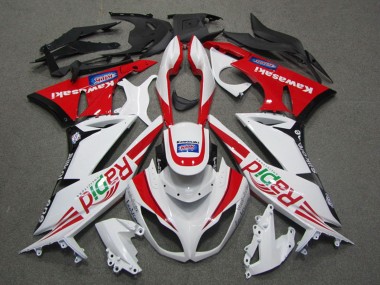 Migliori Carena Moto Kawasaki ZX6R 2009-2012 - Bianco Rosso Nero Rapid