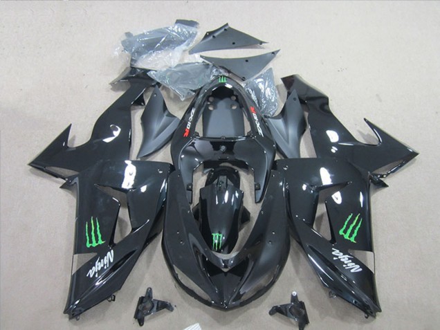 Migliori Carena Moto Kawasaki ZX6R 2007-2008 - Nero Ninja Verde Mostro