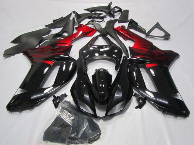 Migliori Carena Moto Kawasaki ZX6R 2007-2008 - Nero Rosso
