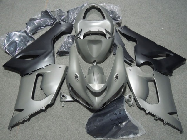 Migliori Carena Moto Kawasaki ZX6R 2005-2006 - Grigio Nero Opaco