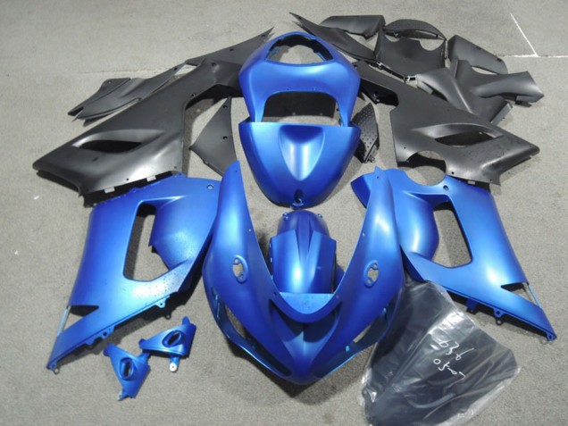 Migliori Kit Carena Moto Kawasaki ZX6R 2005-2006 - Blu Nero Opaco