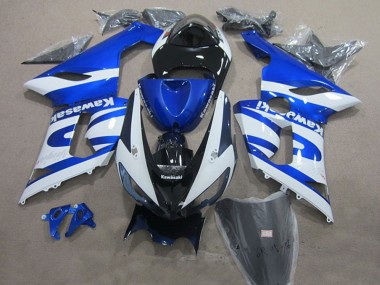 Migliori Carena Moto Kawasaki ZX6R 2005-2006 - Blu Bianco Nero