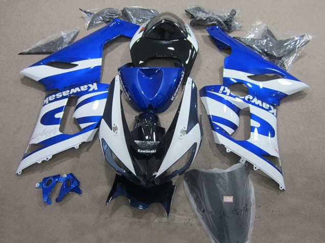 Migliori Carena Moto Kawasaki ZX6R 2005-2006 - Blu Bianco Nero